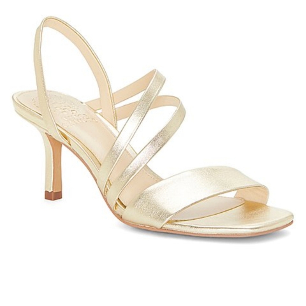 NEW Vince Camuto Gold leather upper sandal